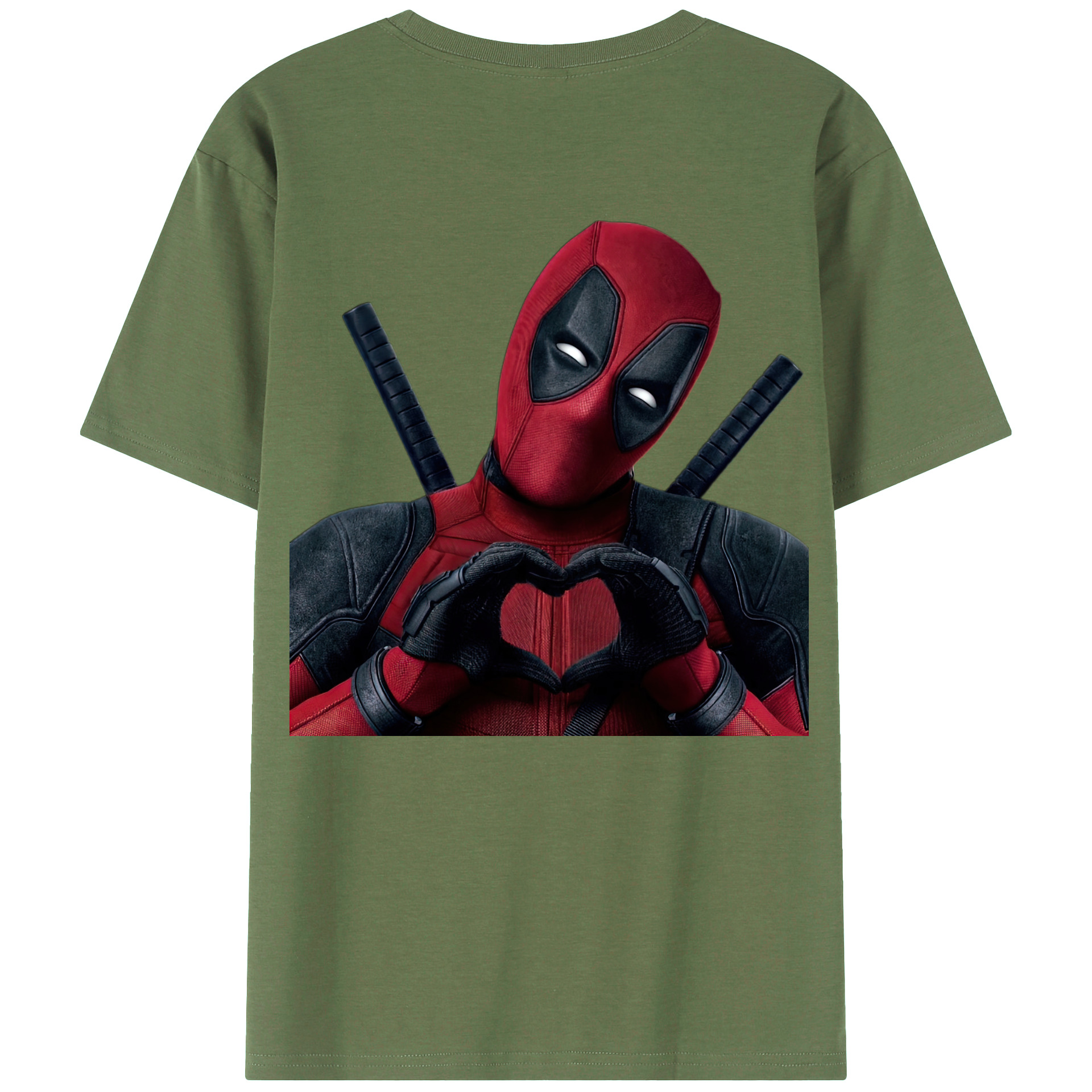 （画像用） Deadpool デッドプール 綿100％ メンズ半袖Tシャツ（バックプリント） 通気性
